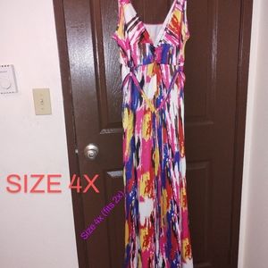 Shein Twisted front belted Plus size wide leg jumpsuit multicolor